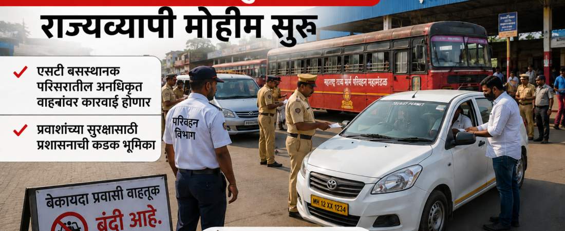 महाराष्ट्रात बेकायदा प्रवासी वाहतुकीवर मोठी कारवाई; राज्यभर विशेष मोहीम सुरू